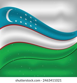 Uzbekistan Flag Vector Design Template
