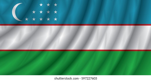 Uzbekistan flag vector illustration.