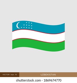 Uzbekistan Flag Vector Illustration Design Template.