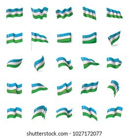 Uzbekistan flag, vector illustration on a white background