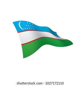 Uzbekistan flag, vector illustration on a white background