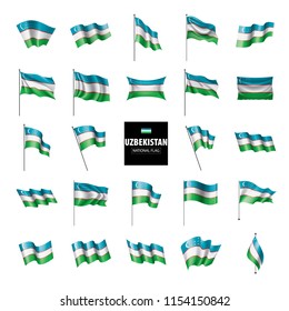 Uzbekistan flag, vector illustration on a white background