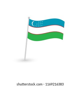 Uzbekistan flag, vector illustration on a white background