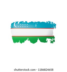 Uzbekistan flag, vector illustration on a white background.