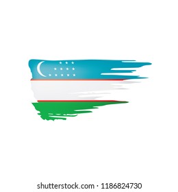 Uzbekistan flag, vector illustration on a white background.
