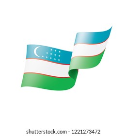 Uzbekistan flag, vector illustration on a white background