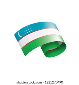 Uzbekistan flag, vector illustration on a white background