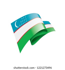 Uzbekistan flag, vector illustration on a white background