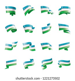 Uzbekistan flag, vector illustration on a white background