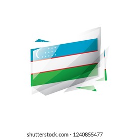 Uzbekistan flag, vector illustration on a white background
