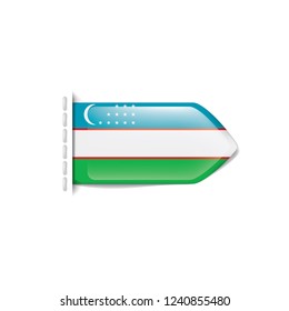 Uzbekistan flag, vector illustration on a white background