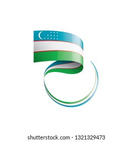 Uzbekistan flag, vector illustration on a white background