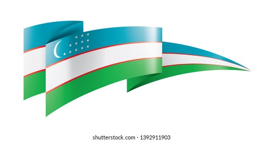 Uzbekistan flag, vector illustration on a white background