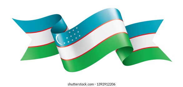 Uzbekistan flag, vector illustration on a white background