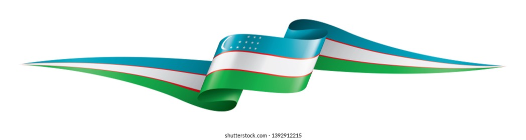 Uzbekistan flag, vector illustration on a white background