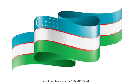 Uzbekistan flag, vector illustration on a white background