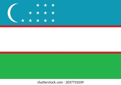 Uzbekistan flag vector. National flag of Uzbekistan illustration