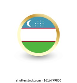 Uzbekistan Flag Vector Round Icon, can be used for independence or other events