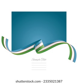 Uzbekistan flag vector. World flags and ribbons. Uzbek flag ribbon on abstract color background