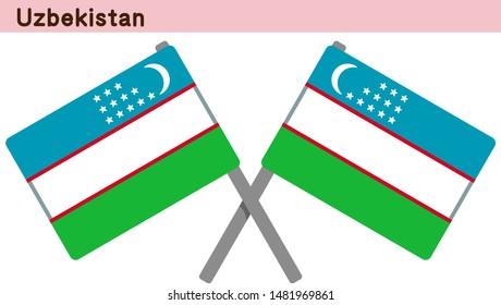 Uzbekistan Flags Isolated on white Background. vector illustration.