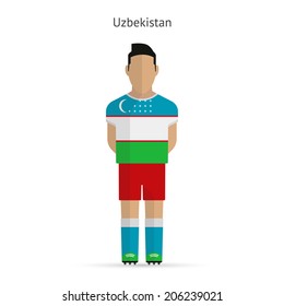 Uzbekistan football player. Soccer uniform. Vector illustration.