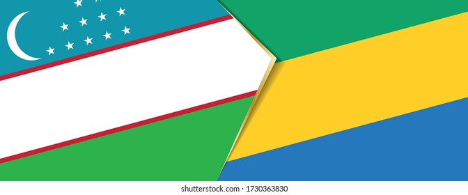 Banderas de Uzbekistán y Gabón, dos banderas vectoriales símbolo de relación o enfrentamiento.
