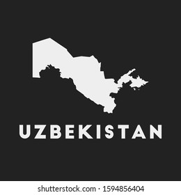 Uzbekistan icon. Country map on dark background. Stylish Uzbekistan map with country name. Vector illustration.