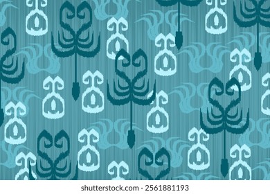 Uzbekistan ikat pattern. Uzbekistan ikat abstract ethnic design. Uzbekistan pattern design for background, wallpaper, textile, art, clothing, wrapping paper, Uzbek style, Uzbek fabric