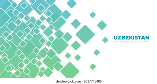 Uzbekistan independence day with flying square background design. Good template for Uzbekistan national day or independence day design.