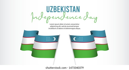 Uzbekistan independence day vector template. Design for banner; greeting cards or print. welcome to Uzbekistan