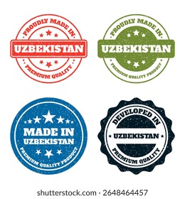 Uzbekistan Made In Premium Quality Product Label Stamps