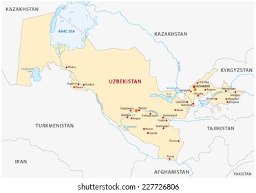 uzbekistan map