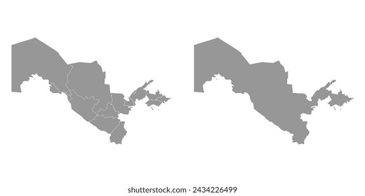 Uzbekistan map with administrative divisions. Vector illustration.