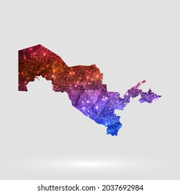 Uzbekistan map background in polygonal style. Vector illustration low poly colorful Uzbekistan map of isolated. Vector EPS 10.