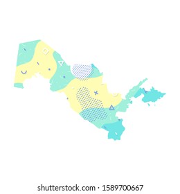 Uzbekistan map country Asian map illustration vector Asia isolated on white background