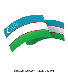 Uzbekistan map day icon cartoon vector. Independence flag. Asia country