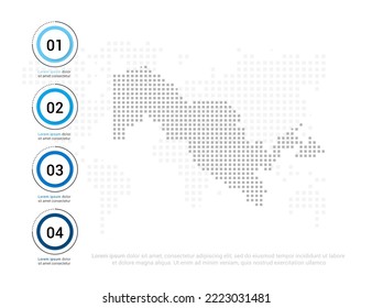 Uzbekistan map of dots gray for presentation. Creative concept for infographic.