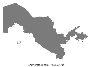 Uzbekistan Map grey