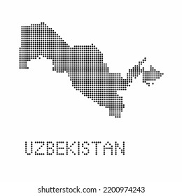 Usbekistan Karte mit Grunge Textur in Punktstil. Abstrakte Vektorgrafik einer Landkarte mit Halbfone-Effekt für Infografik. 