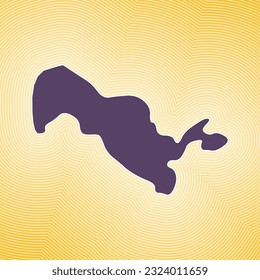Uzbekistan map icon. Country shape on radiant striped gradient background. Uzbekistan vibrant poster. Beautiful vector illustration.