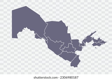 Uzbekistan Map pewter Color on White Background quality files Png