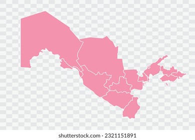 Uzbekistan Map Rose Color Background quality files png