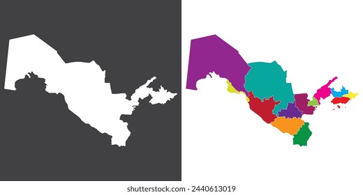 Uzbekistan map. Map of Uzbekistan in set