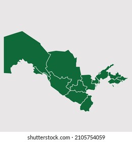 Uzbekistan map vector, Abstract design vector illustration Eps 10. Green color palette color. High Detailed on white background.