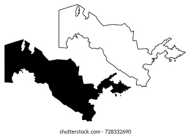 Uzbekistan map vector illustration, scribble sketch Uzbekistan 