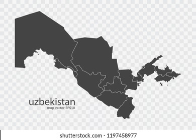 uzbekistan map vector, isolated on transparent background
