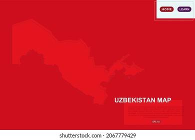 Uzbekistan Map - World Map International vector template with red color and outline sketch isolated on red background for education, design, website, banner - Vector illustration eps 10