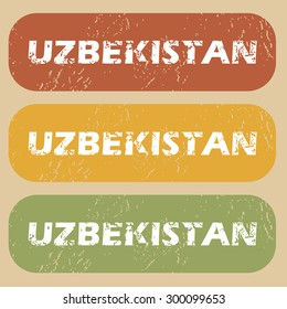 Uzbekistan on colored background