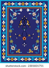 Uzbekistan ornament - architectual islamic ornaments, cobalt blue background. Traditional art in Central Asia.	
