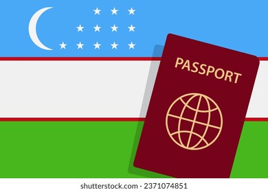Uzbekistan Passport. Uzbekistan Flag Background Vector